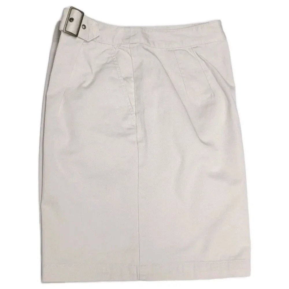 Talbots Petite Chino Shorts Women 12 Built-In Belt Beige Wide Leg Vintage Y2K